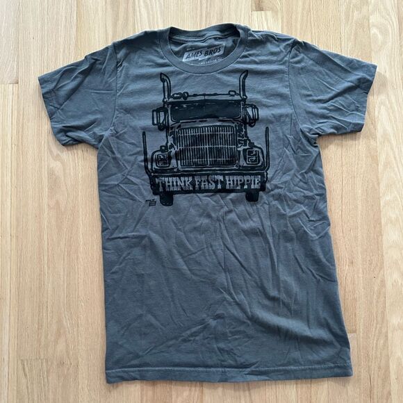 Ames Bros Think Fast Hippie Grey T-Shirt size Small - Picture 1 of 5